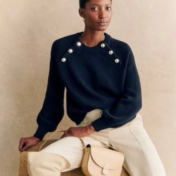 Sezane Sweaters - Sézane Loelie Jumper in Navy Blue